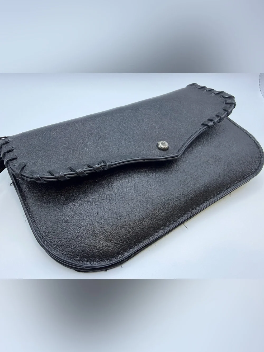 The Sak Black Whipstitch Envelope Clutch
